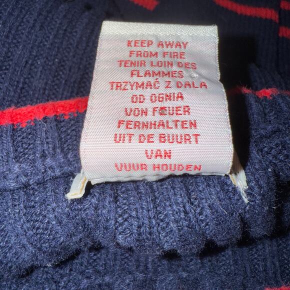 Cynthia Rowley Girl’s Navy Blue Red Apple Long Sleeve Sweater Dress Size Small - Picture 5 of 5